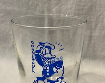 Walt Disney Productions Donald Duck Bosco Milk Glass from 1930s - Rare!