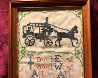 Hand Stitched Kit Form Sampler from the 1930s