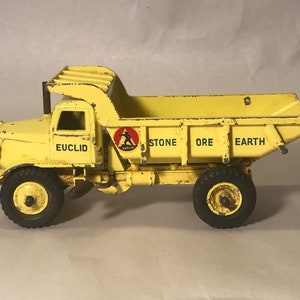 Vintage Dinky Supertoy &quot;Euclid Rear Dump Truck 965&quot; Die Cast Metal made in England, 1950s