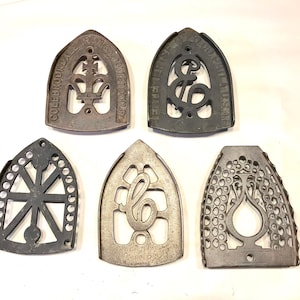 Set of 5 Vintage Cast Iron Trivets