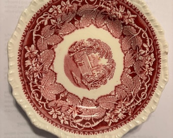 Vintage Mason's Vista Red Transferware China Saucer  From England