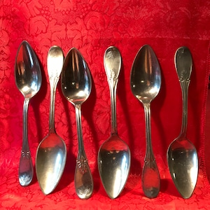 Antique Marked American Pewter Tablespoons c. 1840:  Luther Boardman