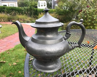 Very Rare Marked American Pewter Teapot, 1846 - 1848, Hall, Boardman & Co., Philadelphia