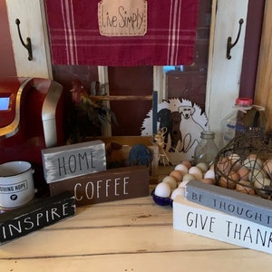 Single word blocks that are custom hand crafted, primitive, Inspirational Word blocks, zero waste reclaimed wood, Rae Dunn inspired blocks