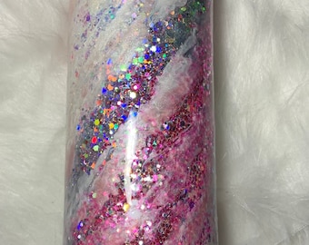 Milky Way Tumbler, custom tumbler, personalized tumbler, pink and silver glitter, Mother’s Day gifts, gifts for her, swirl tumbler