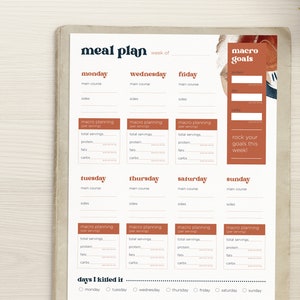 Macro Meal Planner Printable