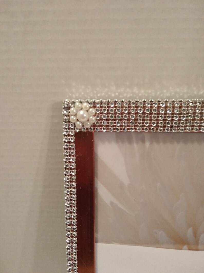 8X10 Silver Picture Frame Rhinestone Trim Picture Frame Etsy
