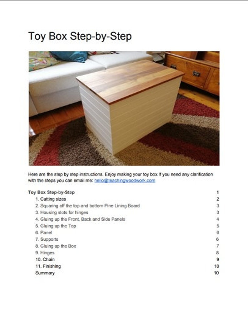 Toy Chest toy Box DIY Woodworking Plans Etsy