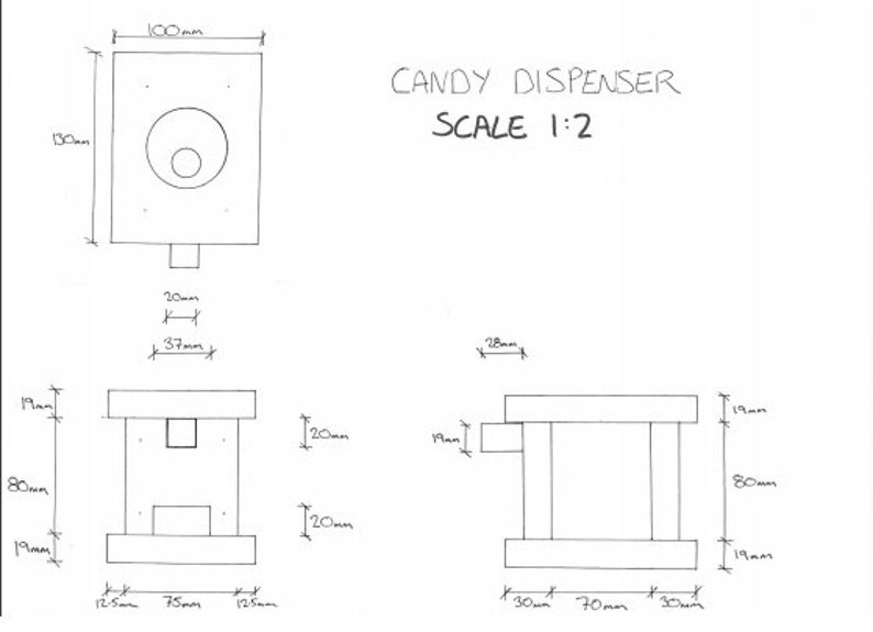 Candy Dispenser Woodworking Plans for Woodwork Teachers and Etsy