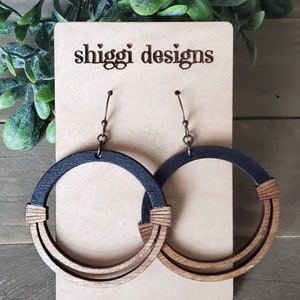 Wooden hoop earrings