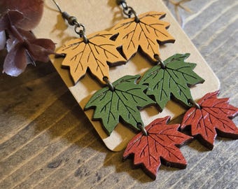 Leaf dangle earrings