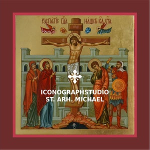 Crucifixion of Christ handpainted icon,Holy week icon,Orthodox icon,Agiografy,Christ on the Cross,Holy Crucification icon,Jesus Christ icons