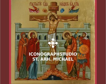 Crucifixion of Jesus Christ Hand-painted Icon