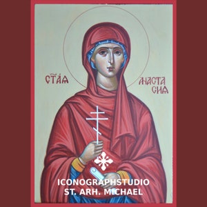 Saint Anastasia of Alexandria, hand-painted icon, orthodox icon, holy icons,baptism gift, hagiography, spiritual wall art,Early saints icons