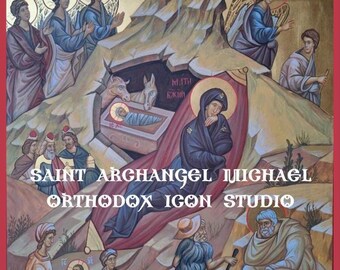 Nativity of Jesus Christ hand-painted icon