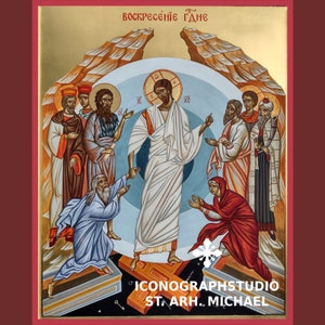 Resurrection icon, Handcrafted icon, Holy week icon, Jesus Christ hand-painted icon, Christ Resurrection, Easter icon, orthodox icons