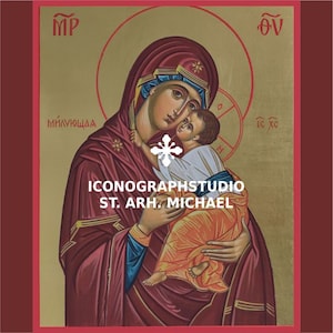 Vergin Mary orthodox icon, Mother of God hand painted icon, orthodox art, wedding gift, theotokos, christian wall art, Virgin Mary painting