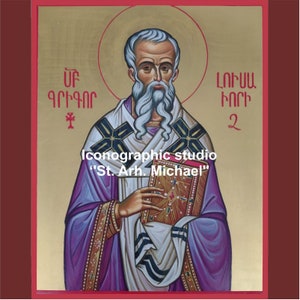 Handbemalte St. greg Ikone: armenisch-orhodoxer Heiliger