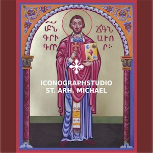 St. Gregory of Narek, Armenian orthodox icon, Armenian saints, hand painted, icons orthodox, baptism gift, orthodox art, icon from miniature