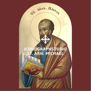 San Pablo Apóstol, icono ortodoxo, icono pintado a mano, arte ortodoxo, iconos sagrados, regalo ortodoxo, icono de San Pablo, iconos de los Apóstoles, deesis