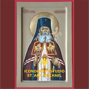 St Luke the doctor icon, hand-painted icon, st Luke the healer, surgeon saints, healing saints, st Luke the healer, surgeon gift, holy icons