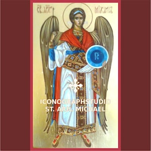 Archangel MICHAEL Hand-painted icon, Archangels byzantine icon, Angel paintings, Orthodox icon, Godfather gift, Saint Michael spiritual art