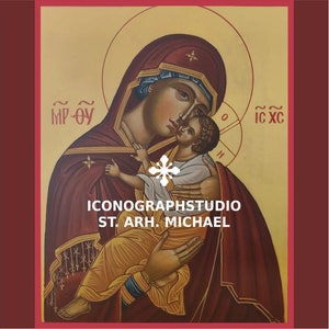 Vergin Mary orthodox icon, Mother of God hand painted icon, orthodox art, wedding gift, theotokos, christian wall art, Virgin Mary painting