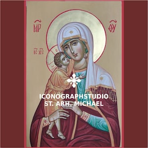 Vergin Mary orthodox icon, Mother of God hand painted icon, orthodox art, wedding gift, theotokos, christian wall art, Virgin Mary painting