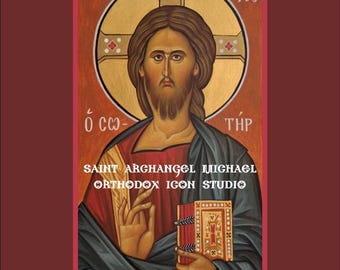 Christ Savior hand-painted icon,Christ Pantocrator icon, orthodox icon,holy icons,Jesus Christ icon, Pantocrator icon,orthodox art