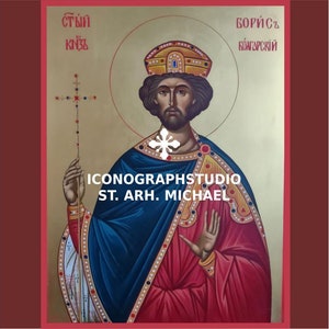 St Boris the Baptiser icon, Equal to the apostles, saint Boris of Bulgaria, prince Boris icon, apostle kings,st Boris-Michael,greek orthodox