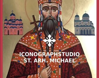Saint Stephen of Serbia, hand-painted icon
