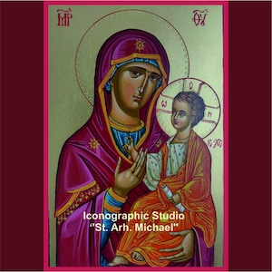 Vergin Mary orthodox icon, Mother of God hand painted icon, orthodox art, wedding gift, theotokos, christian wall art, Virgin Mary painting