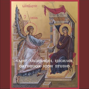 Annunciation hand-painted icon, orthodox icon, Virgin Mary icons, Holy Mother of God icon, orthodox art, holy icons, orthodox gift,Theotokos