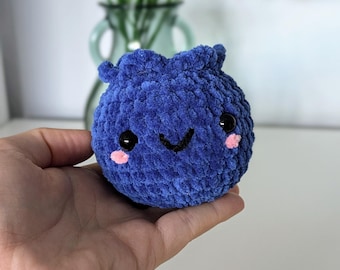 Crochet Blueberry Plush: Super Soft Amigurumi Toy