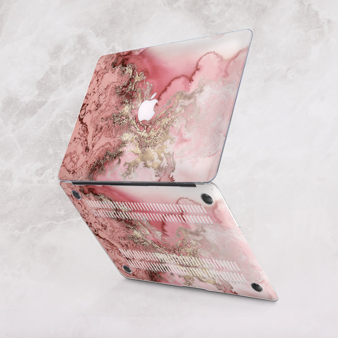 Marble Macbook Case Macbook Pro Hard Case Natural Stone Rose Etsy