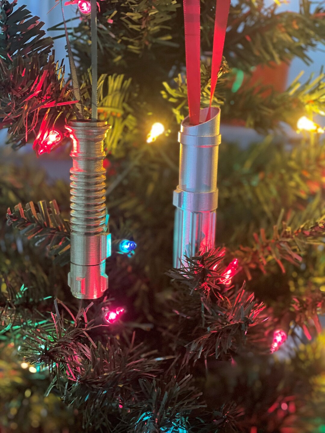 Christmas Lightsaber Ornament Set Etsy