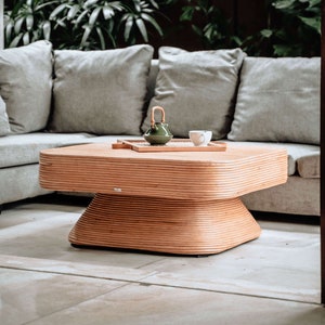 RATTAN TABLE Carla- modern design, strong and durable, natural rattan table, coffee table, rattan furniture, indoor decor, eco furniture