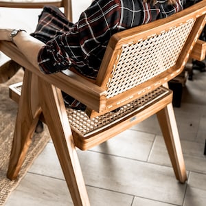 TEAK WOOD joy chair - teak wood chair, dining seat, teak wood arm chair, boho home, rattan furniture.