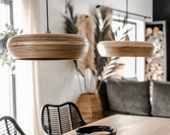 Bambuslampe Wafar – Rattanbeleuchtung, Esszimmerlampe, Wohnzimmerlampe, Wohnaccessoires, Naturdeko, Boho-Stil, Accessoires und Dekorationen, umweltfreundlich