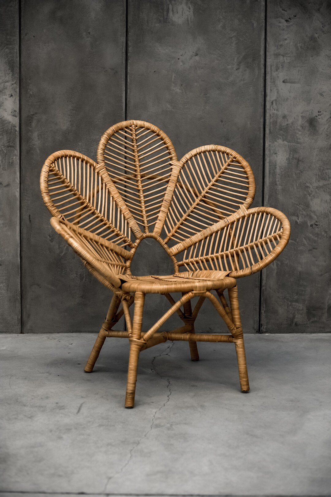 BOHO RATTAN CHAIR flower Modern Rattan Club Chair Lounge - Etsy