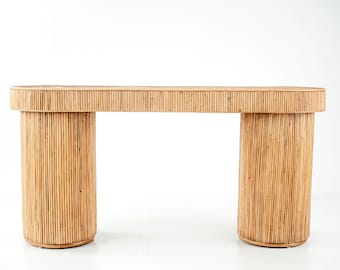 CONSOLA DE RATÁN Kaca: elegante mesa de centro de ratán, muebles de ratán, decoración de interiores, decoración ecológica de ratán para sala de estar, hecha a mano, ecológica