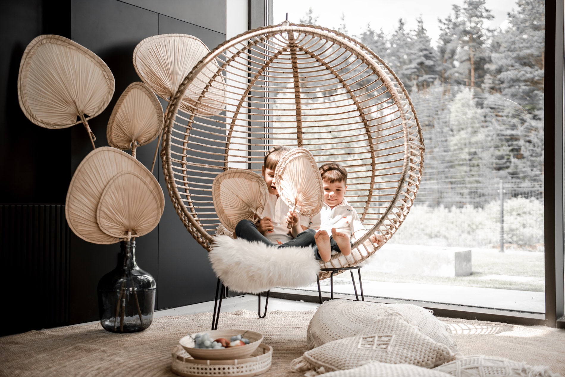 Wicker cocoon cheap chair