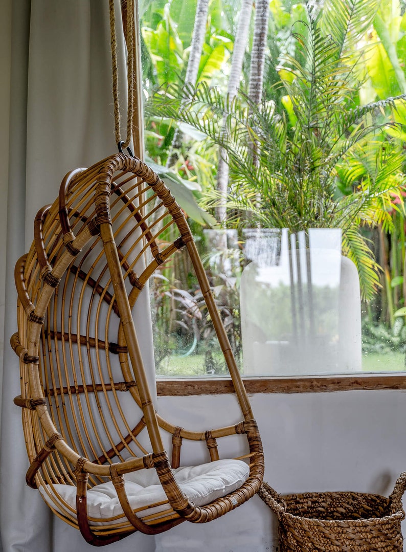 RATTAN HANGING CHAIR Rattan Hanging Chair Indoor Chair Etsy