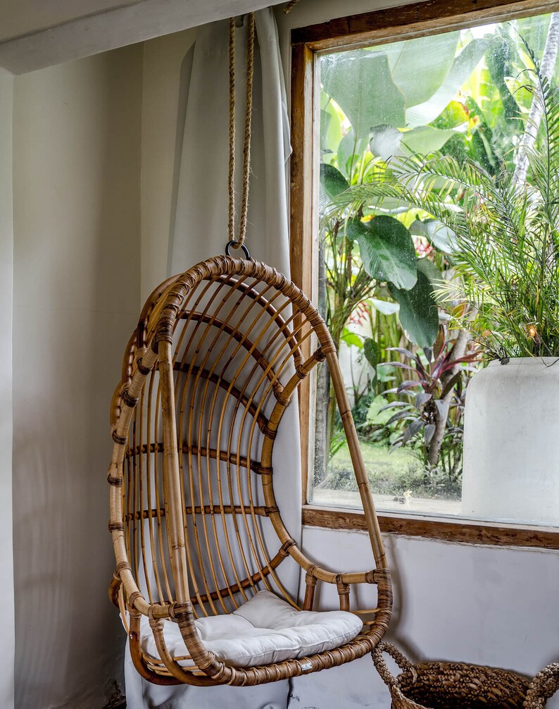 RATTAN HANGING CHAIR Rattan Hanging Chair Indoor Chair Etsy