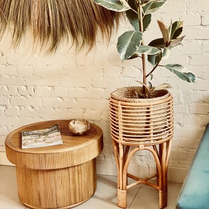 POLLIE FLOWER STAND- plant stand, rattan furniture, home decoration, plant basket, boho plant pot, home decor, natural stand, boho home