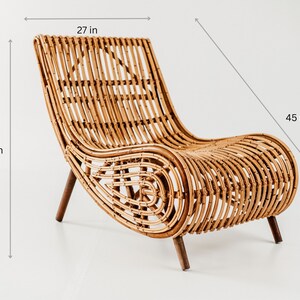 LOUNGE CHAIR Kaba rattan furniture, rattan lounge chair, living room seat, natural furniture, boho home furniture, aesthetic seat image 10