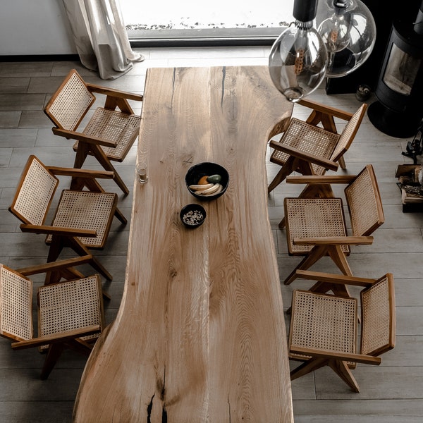 Dinning SET de 4 ou 6 chaises TEAK WOOD joy chair - chaise en bois de teck, siège de salle à manger, fauteuil en bois de teck, boho home, meubles en rotin.