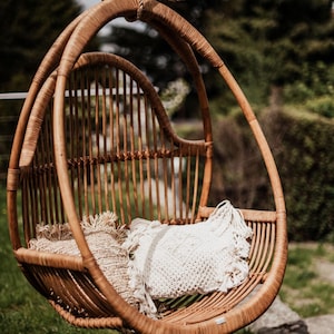 RATTAN SWING HANGING Chair Henry - rattan hanging chair, indoor chair, outdoor chair, natural furniture, boho home, aesthetic home decor