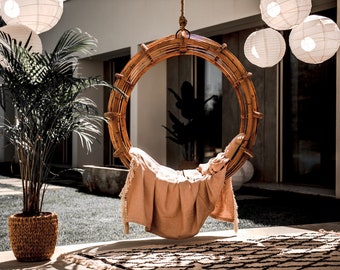 HANGING CHAIR Kai - rattan swing, outdoor swing, garden decor, indoor decor, home decor, interior design, boho decor