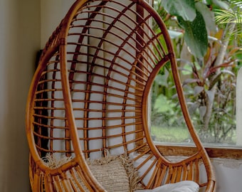 RATTAN  HANGING CHAIR Natural Hugo- rattan hanging chair, indoor chair, natural furniture, boho, aesthetic decor,home decor